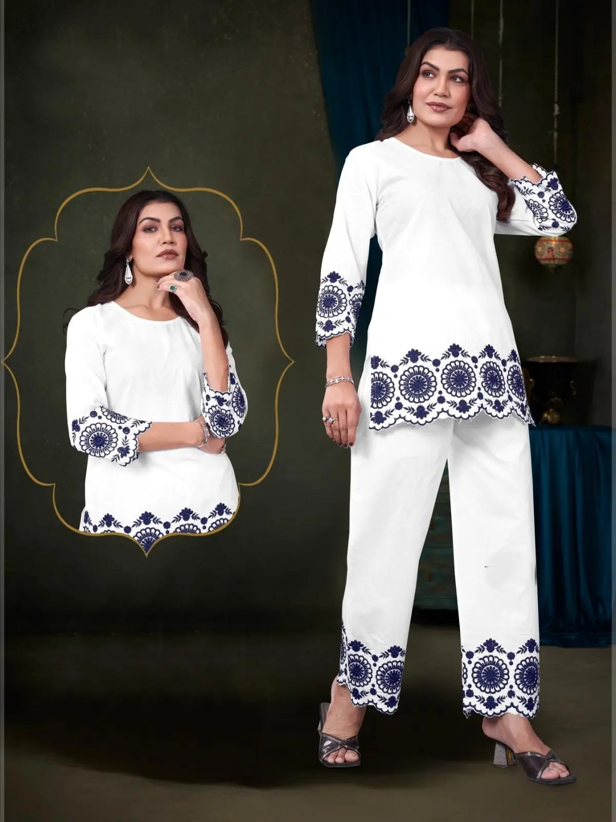 Heavy Cotton Unique Co-ord Set with Embroidery Work